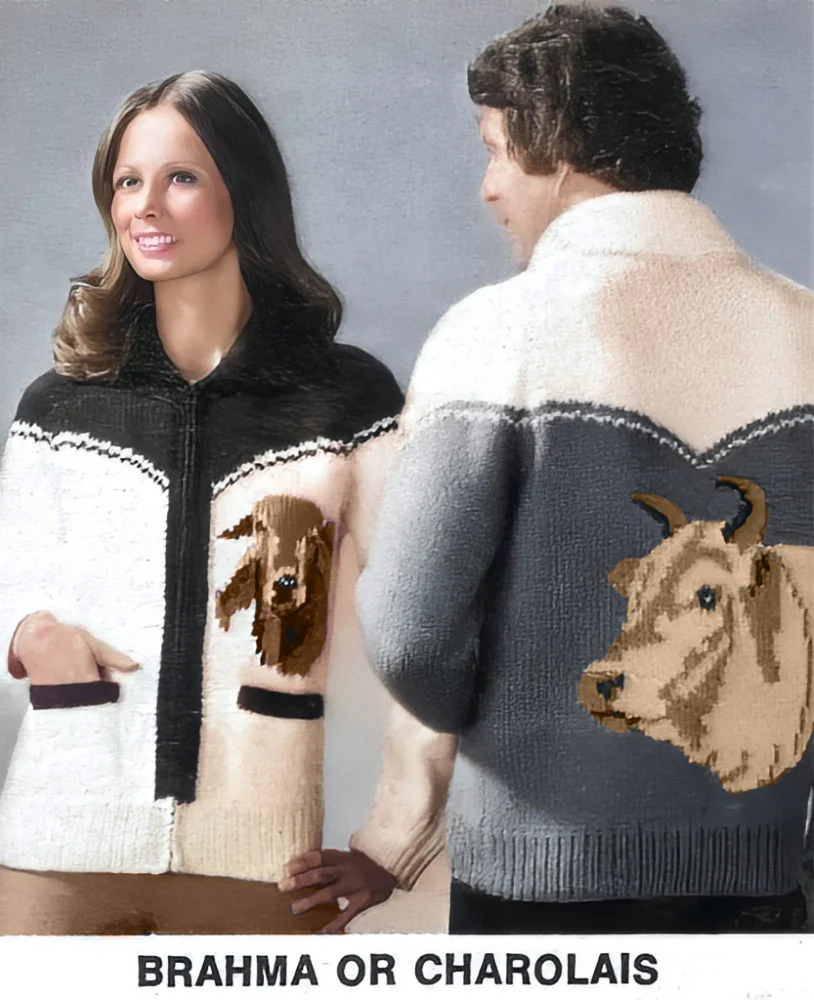 Ladies' or Youth's Brahma or Charolais Cardigan Pattern - Image 2