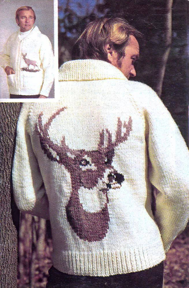Ladies' or Youth's Deer Head Cardigan Pattern