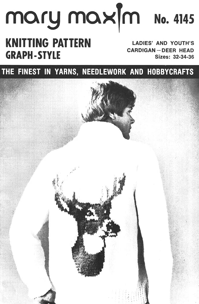 Ladies' or Youth's Deer Head Cardigan Pattern - Image 2