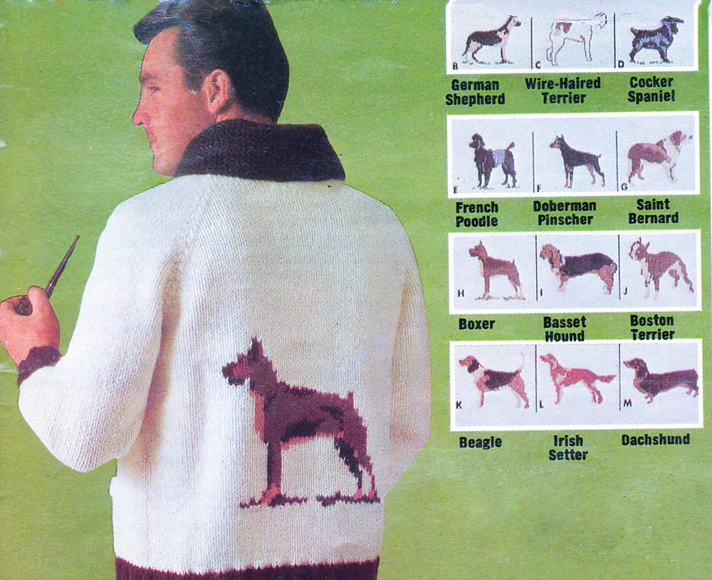 Ladies' or Youth's Dog Cardigan Pattern - Image 2