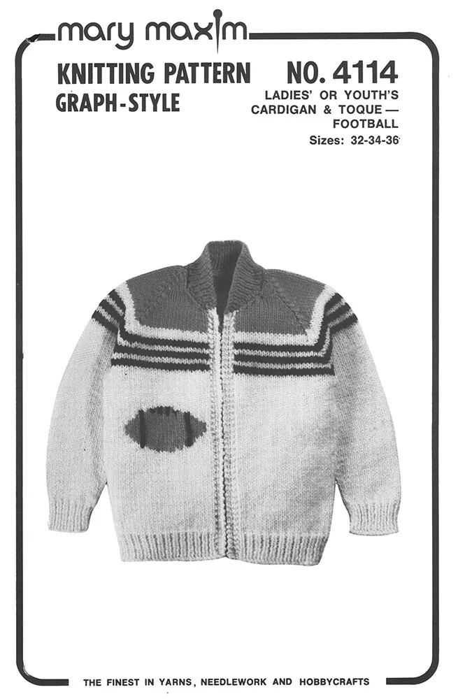 Ladies' or Youth's Football Cardigan & Toque Pattern - Image 2