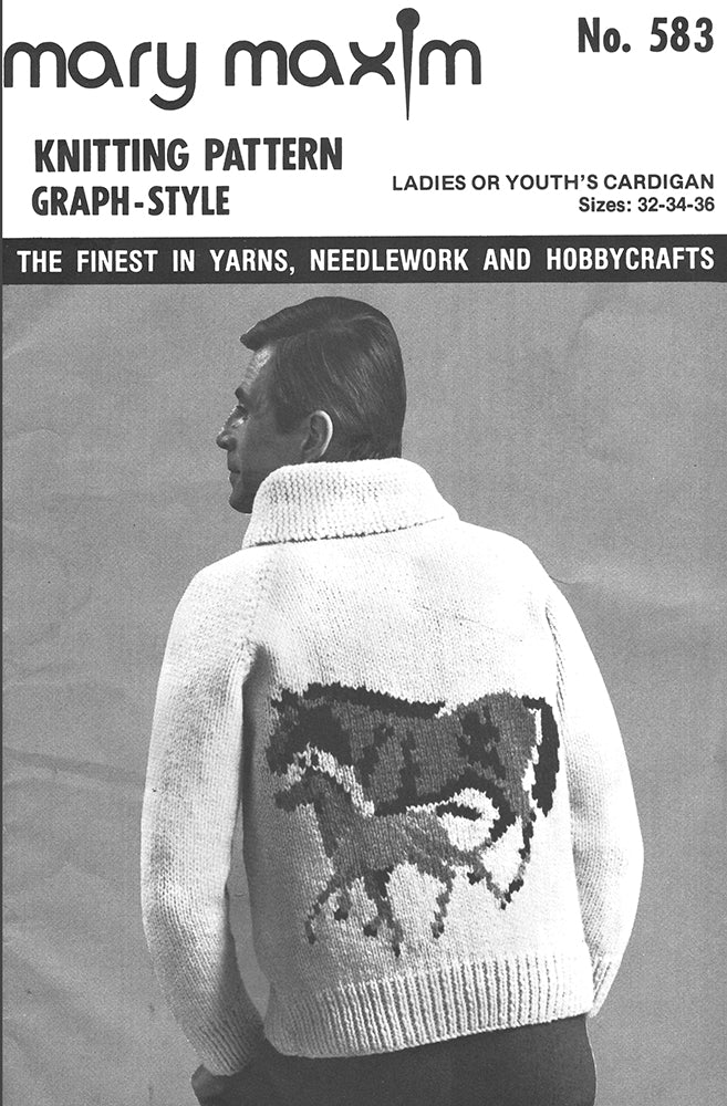 Ladies' or Youth's Horse Cardigan Pattern - Image 2