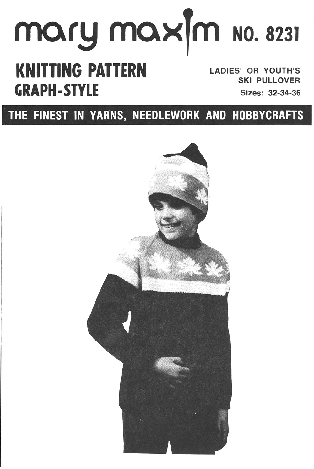 Ladies' Or Youth's Maple Leaf Ski Pullover Pattern - Image 2
