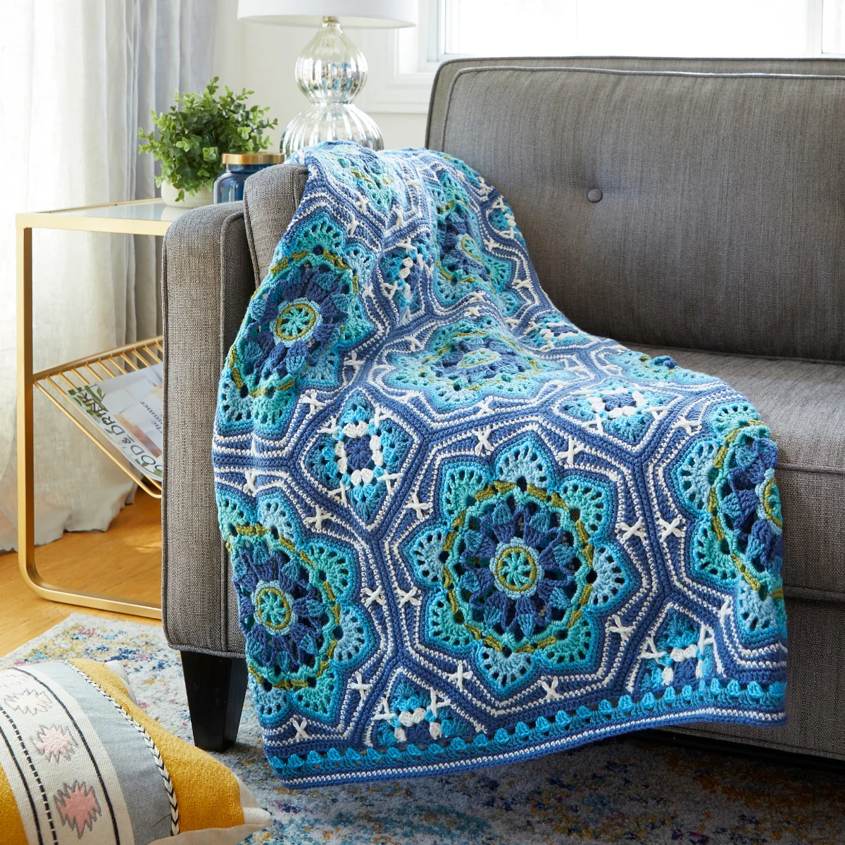 Light Blue Persian Tiles Throw - Image 2