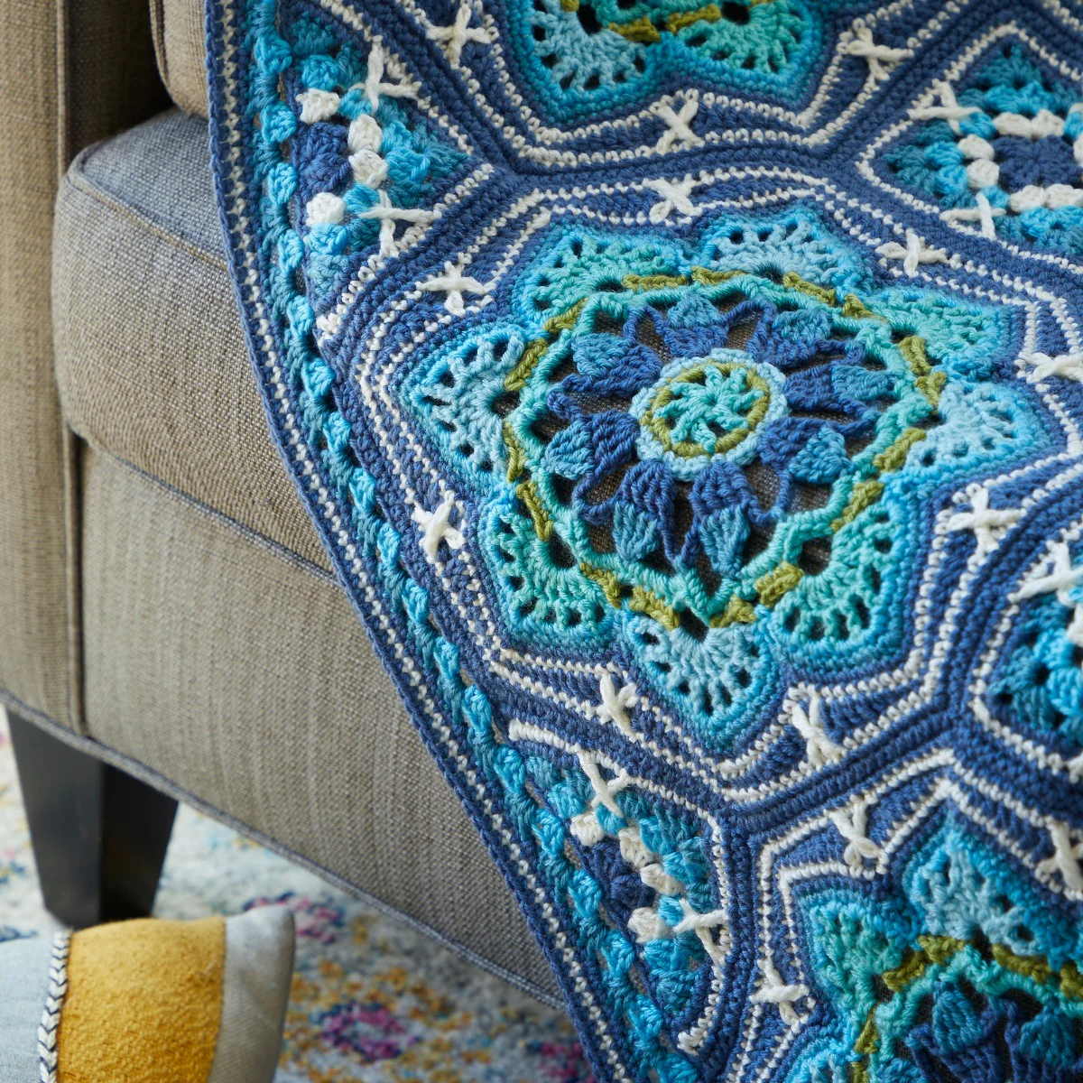 Light Blue Persian Tiles Throw - Image 4