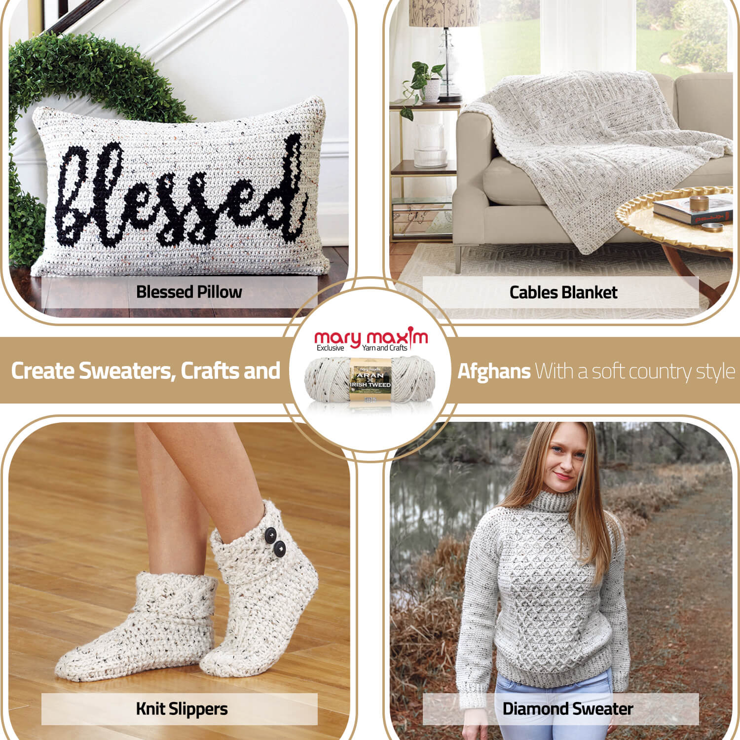 Mary Maxim Aran Irish Tweed Yarn - Image 18