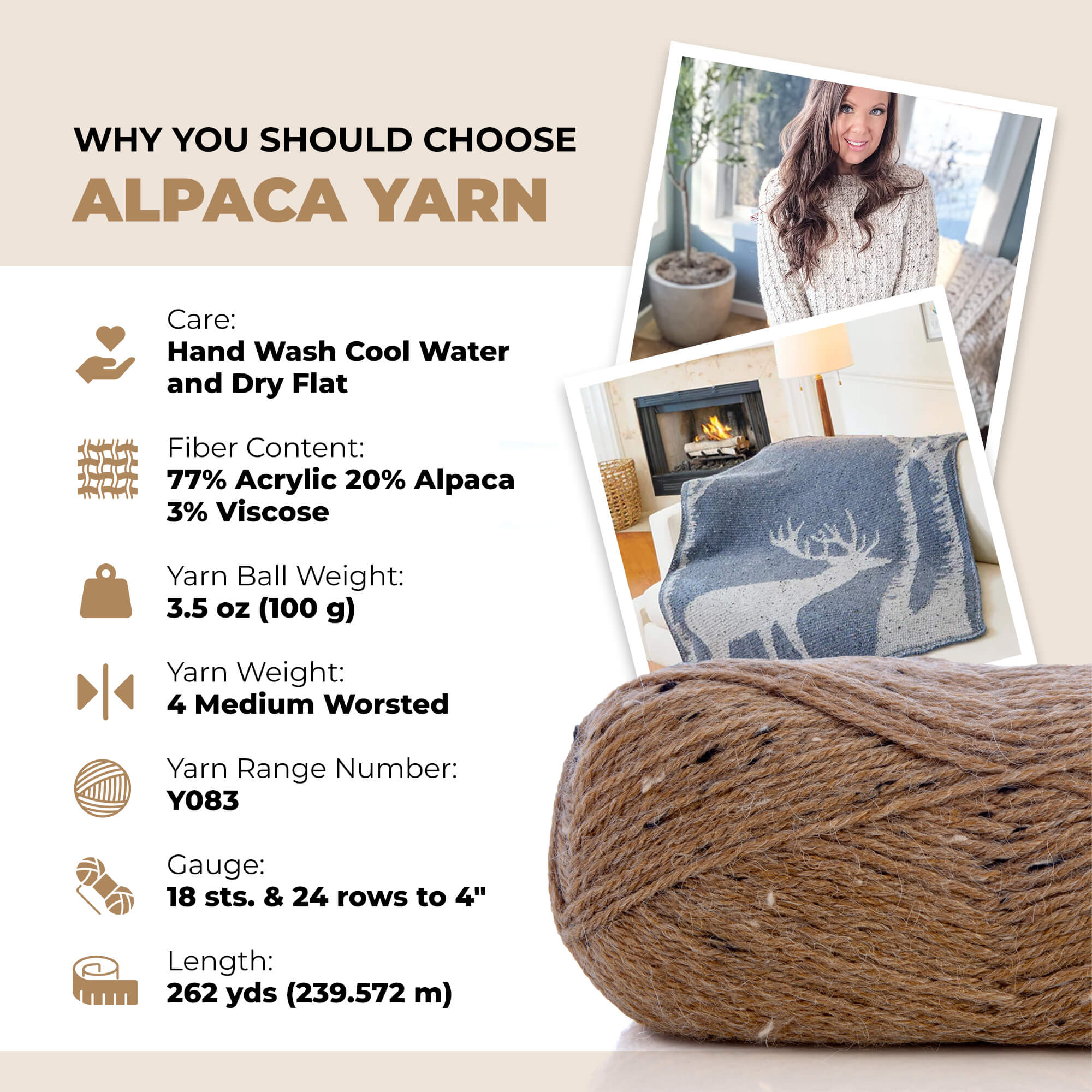Mary Maxim Natural Alpaca Tweed - Image 43