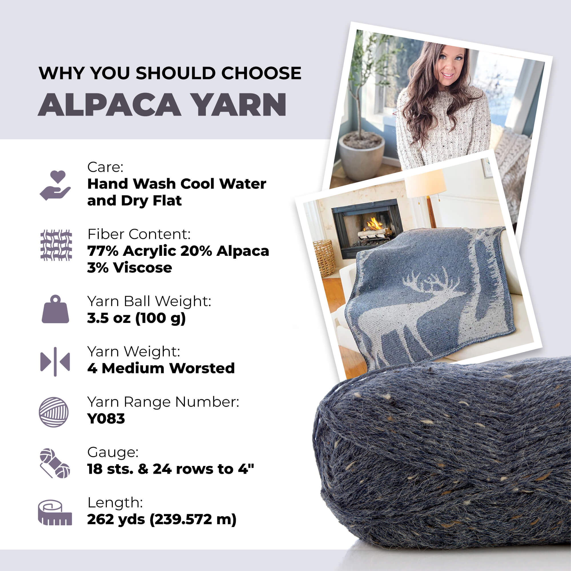 Mary Maxim Natural Alpaca Tweed - Image 69