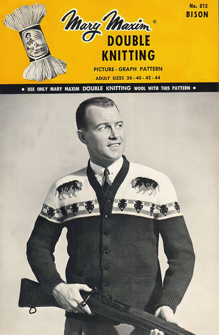 Men's Bison Cardigan Pattern - Image 2