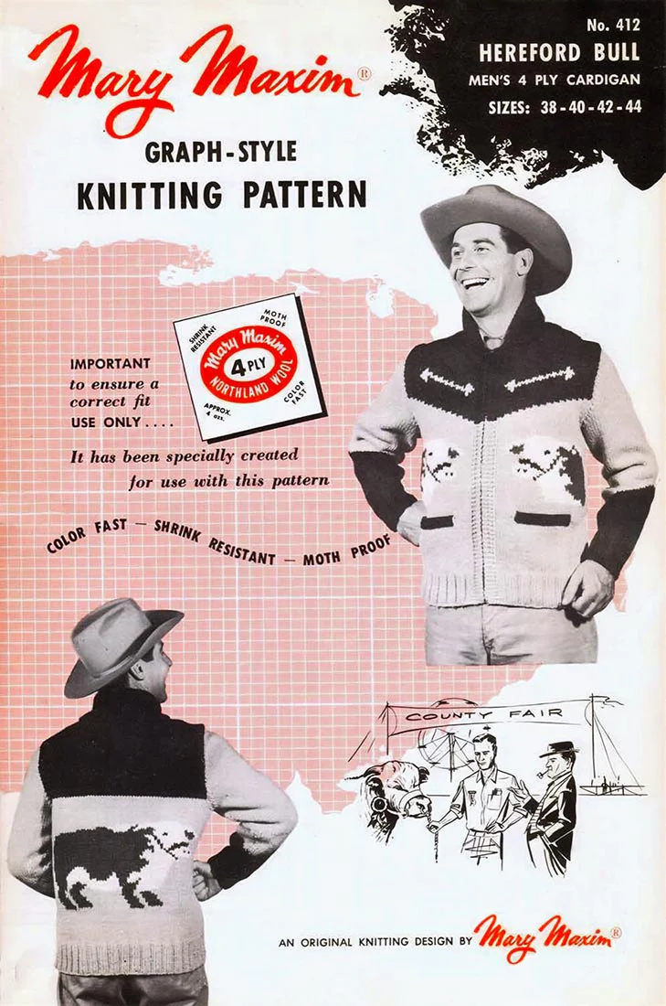 Men's Cardigan Hereford Bull Pattern - Image 2