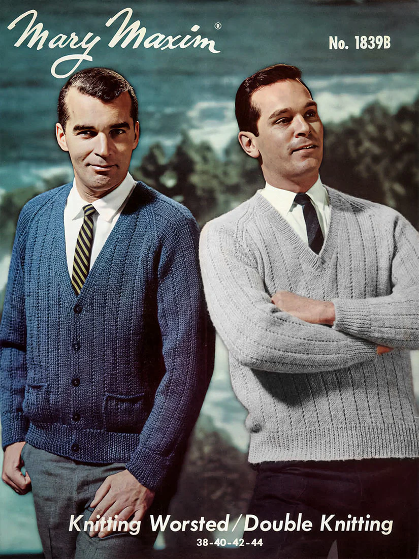 Men's V-Neck Cardigan or Pullover Pattern - Image 2