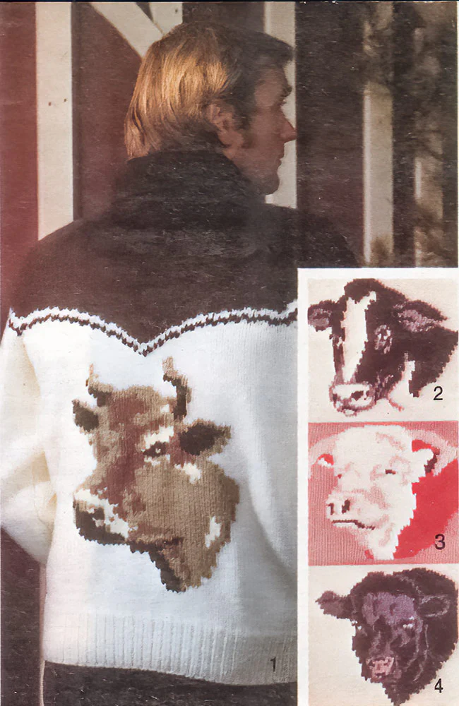 Cow Cardigan Men's Pattern - Image 2