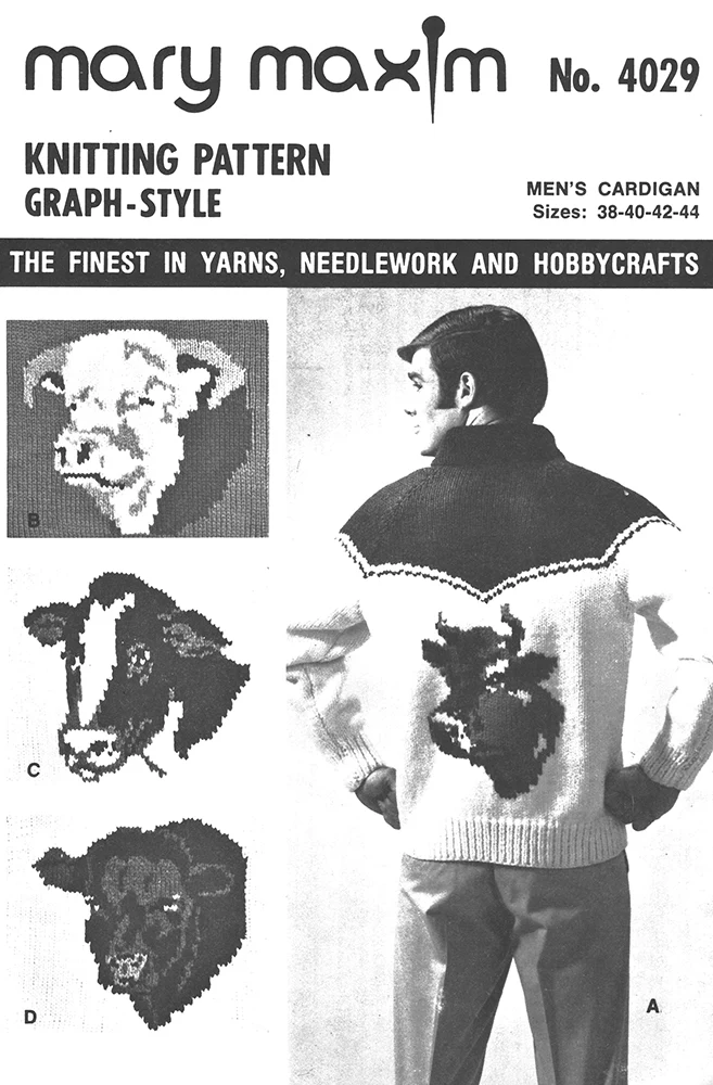 Cow Cardigan Men's Pattern - Image 3