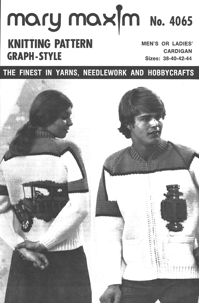 Men's or Ladies' Antique Auto Cardigan Pattern - Image 5