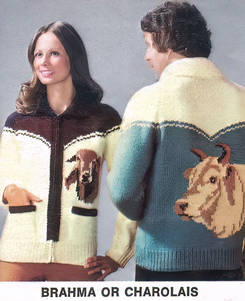 Men's or Ladies' Brahma or Charolais Cardigan Pattern - Image 2