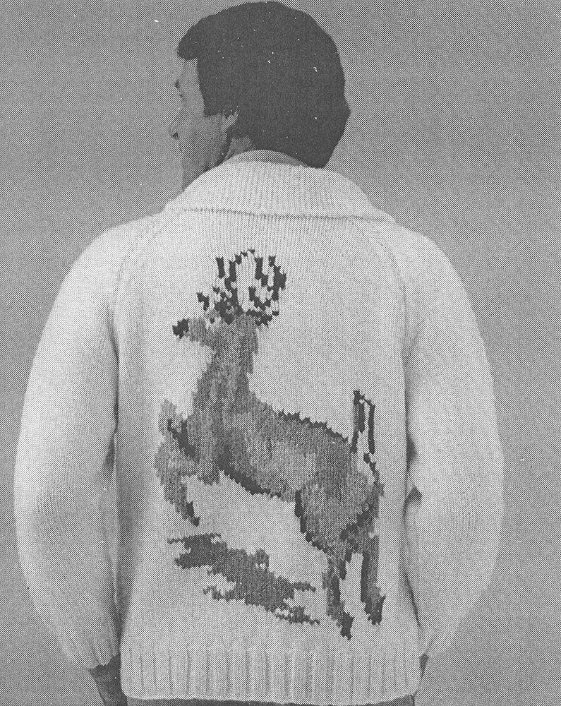 Men's or Ladies' Deer Cardigan Pattern - Image 3