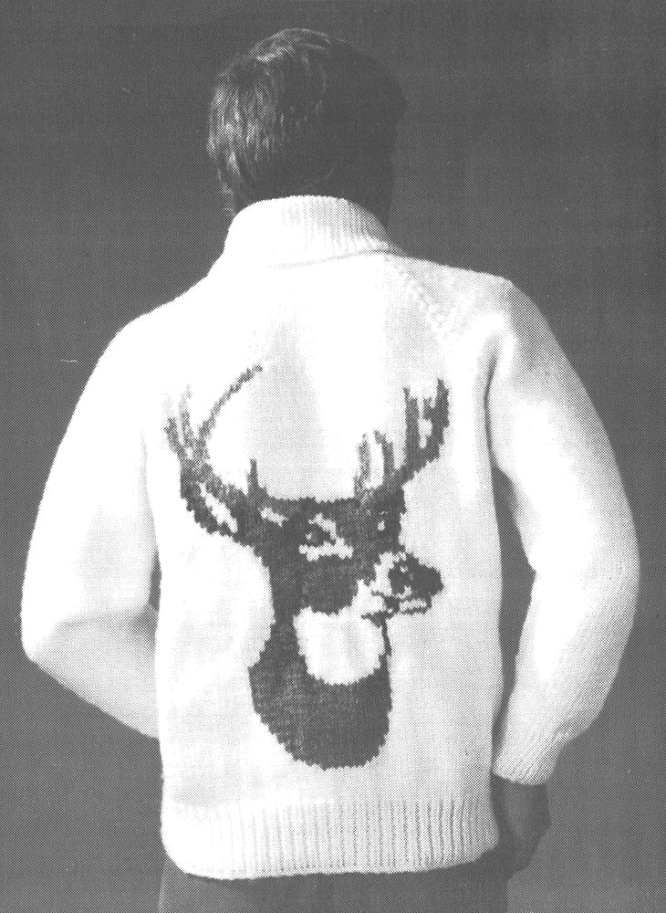 Men's or Ladies' Deer Cardigan Pattern - Image 2