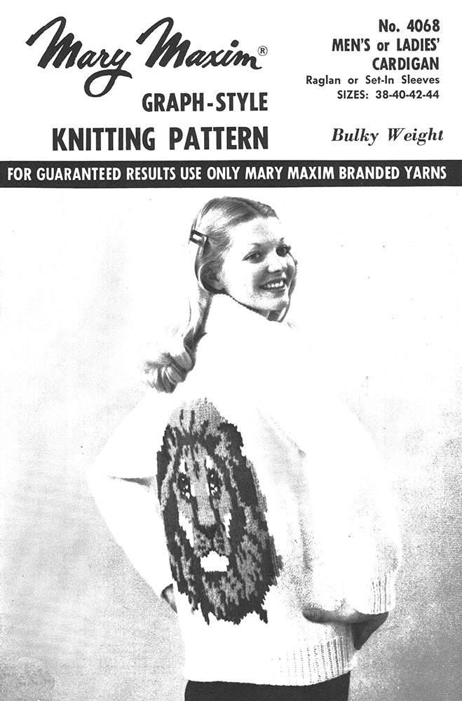 Men's or Ladies' Lion Cardigan Pattern - Image 2