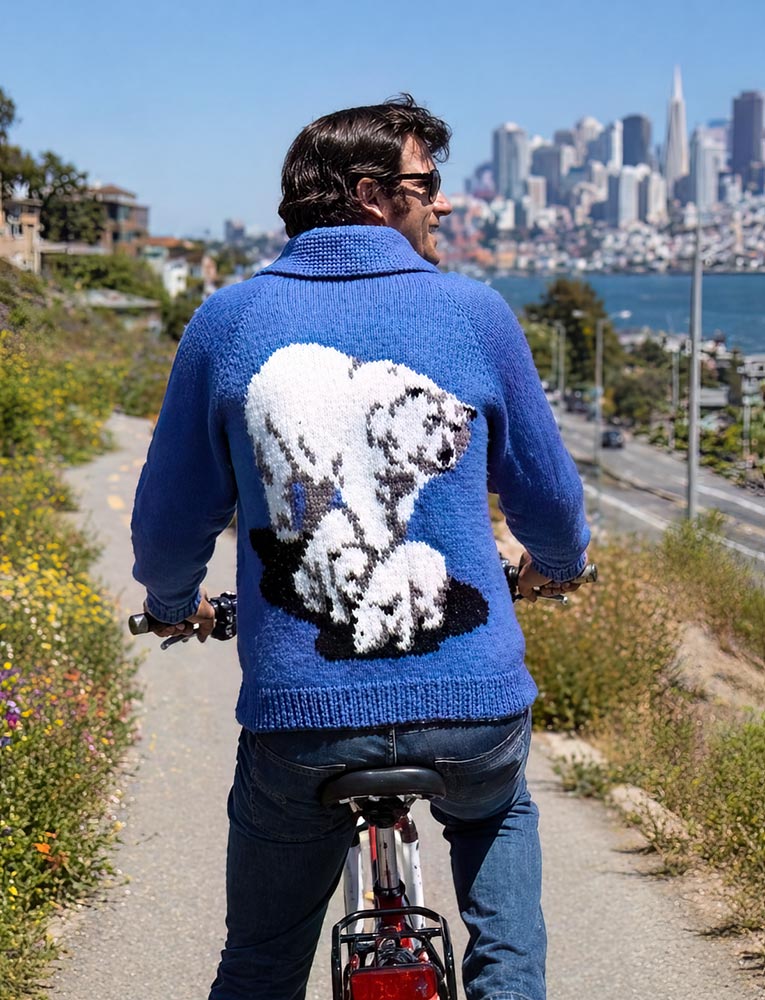 Men's or Ladies' Polar Bear Cardigan Pattern - Image 2