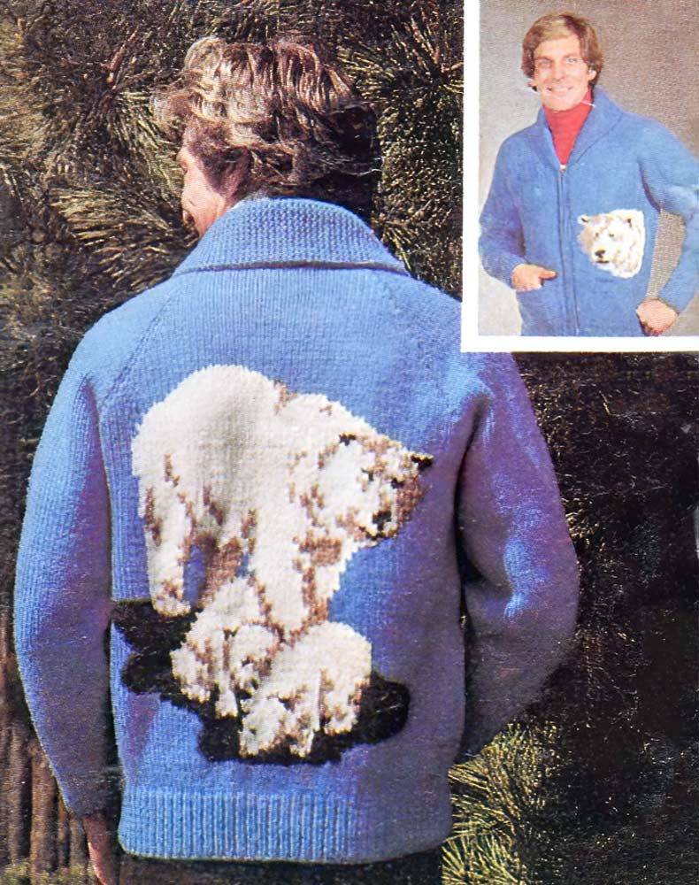 Men's or Ladies' Polar Bear Cardigan Pattern - Image 3