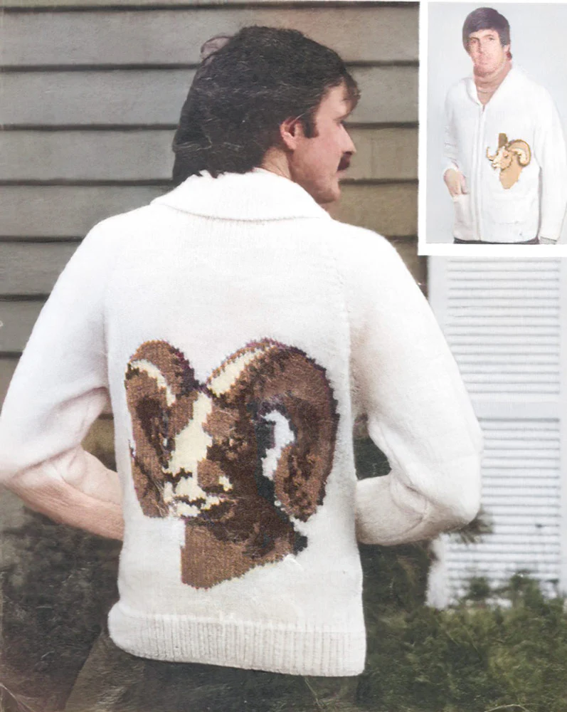 Men's or Ladies' Ram Cardigan Pattern - Image 2