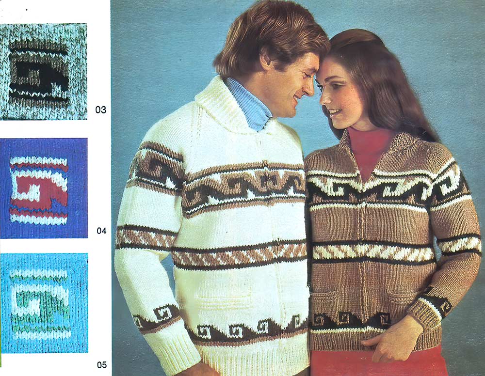 Men's or Ladies' Grecian Scroll Cardigan Pattern - Image 2
