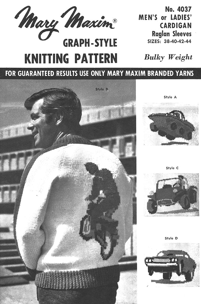 Men's or Ladies' Recreational Vehicle Cardigan Pattern - Image 3