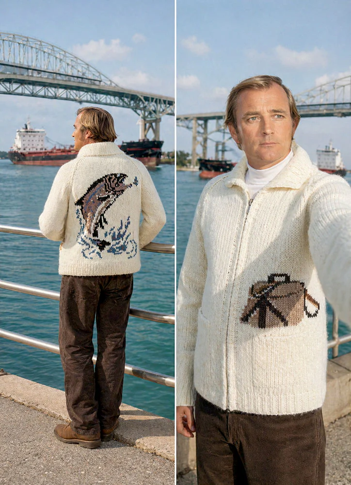 Men's or Ladies' Fish Cardigan Pattern
