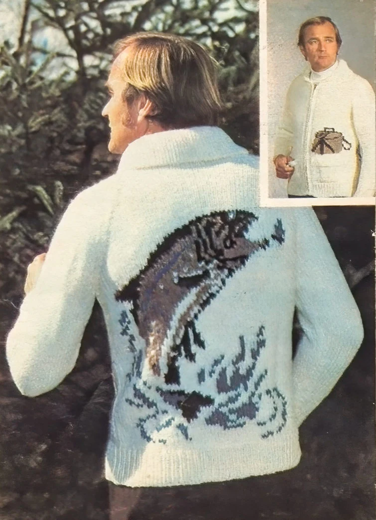 Men's or Ladies' Fish Cardigan Pattern - Image 3