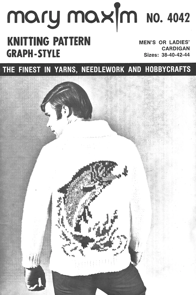 Men's or Ladies' Fish Cardigan Pattern - Image 4