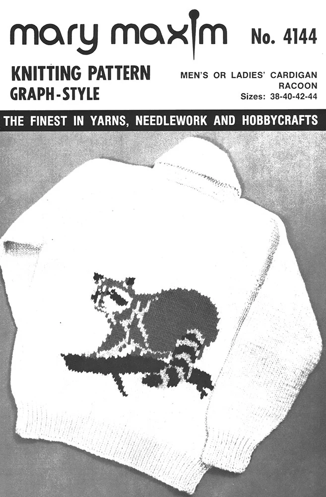 Men's or Ladies' Raccoon Cardigan Pattern - Image 3