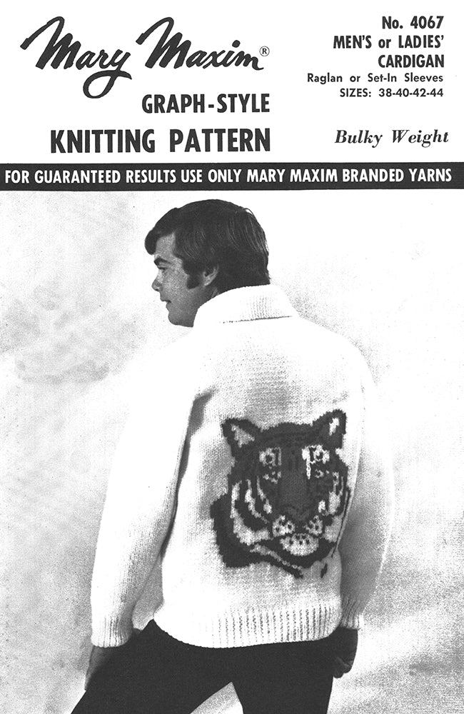 Men's or Ladies' Tiger Cardigan Pattern - Image 2