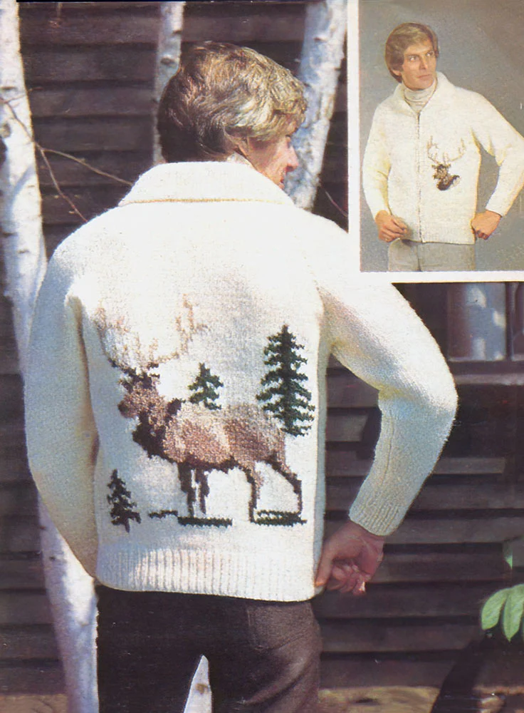 Men's Or Woman's Elk Cardigan Pattern - Image 2