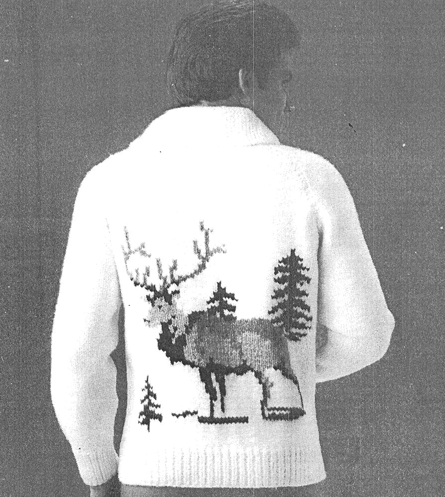 Men's Or Woman's Elk Cardigan Pattern - Image 4