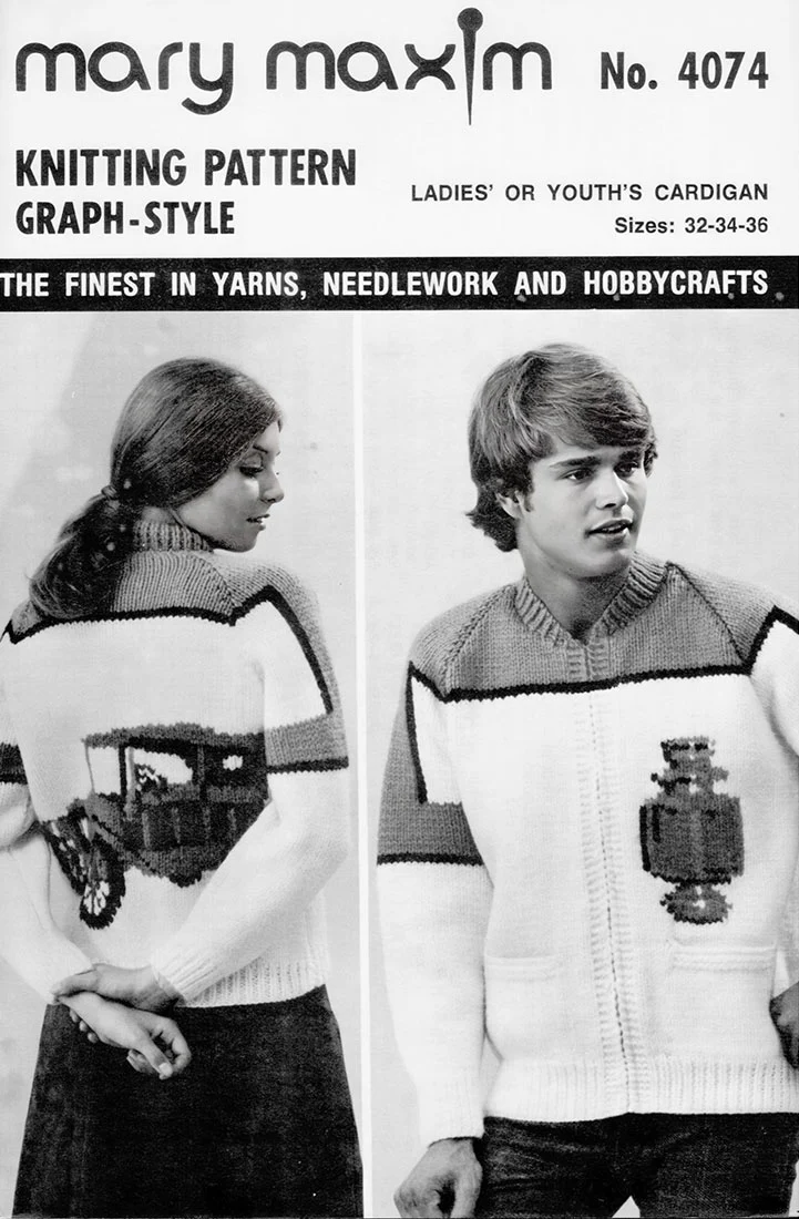 Men's or Ladies' Antique Auto Cardigan Pattern - Image 5