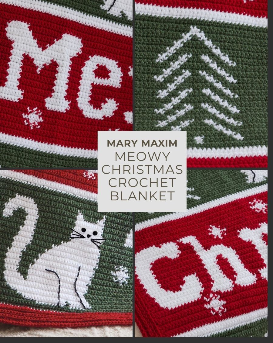 Meowy Christmas Crochet Blanket - Image 5