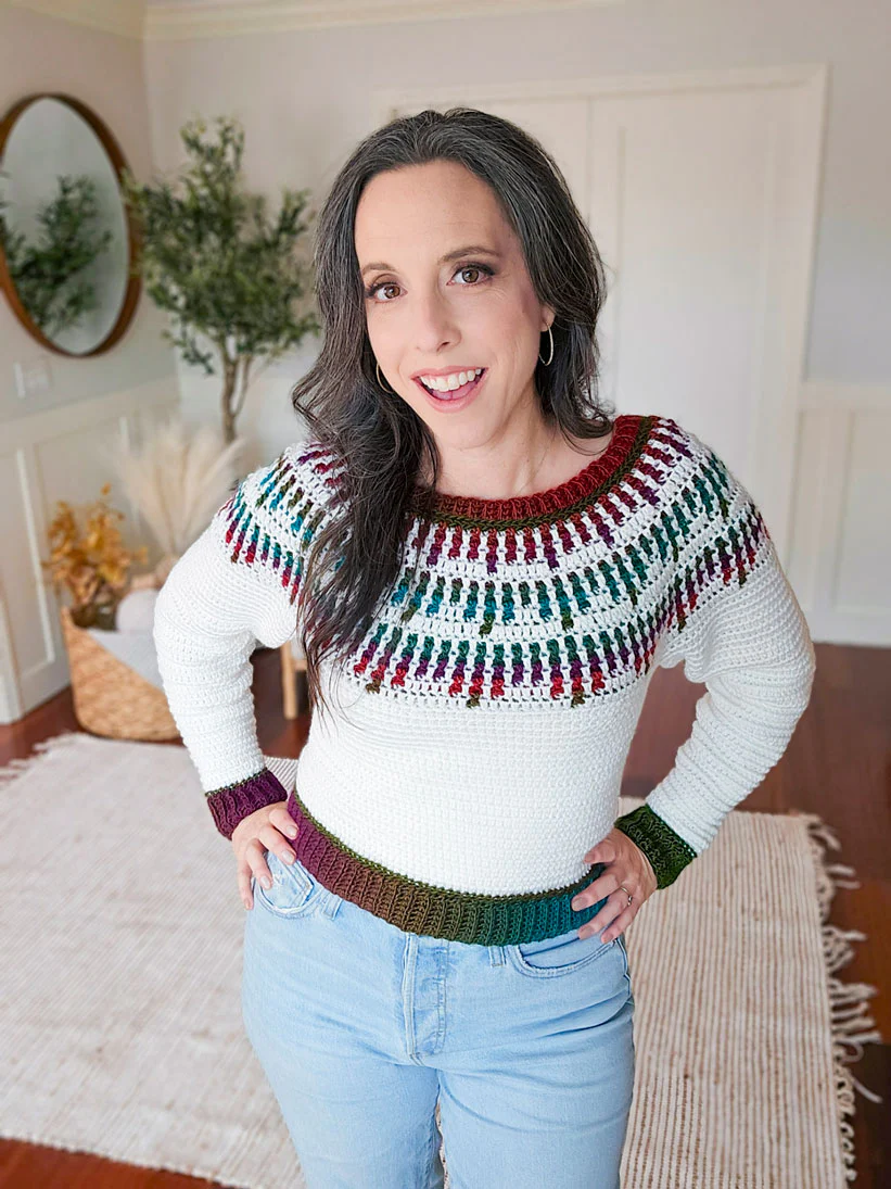 Mosaic Ridge Crochet Pullover - Image 7
