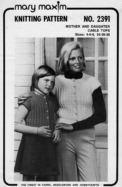 Mother and Daughter Cable Tops Pattern - Image 2