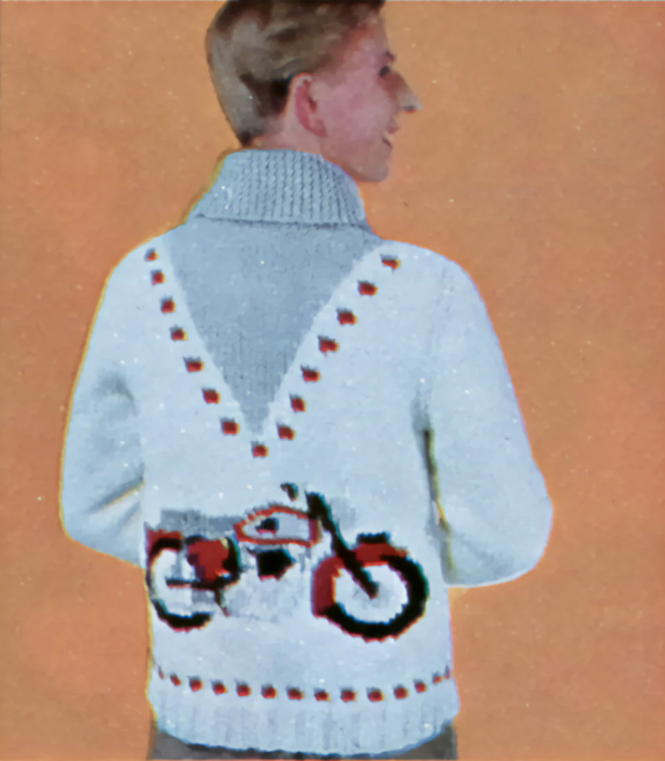 Men's Motorcycle and Scooter Cardigan Pattern - Image 2