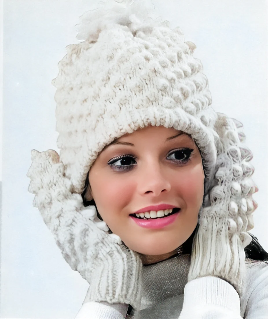 Popcorn Tam & Mitten Set Pattern - Image 2