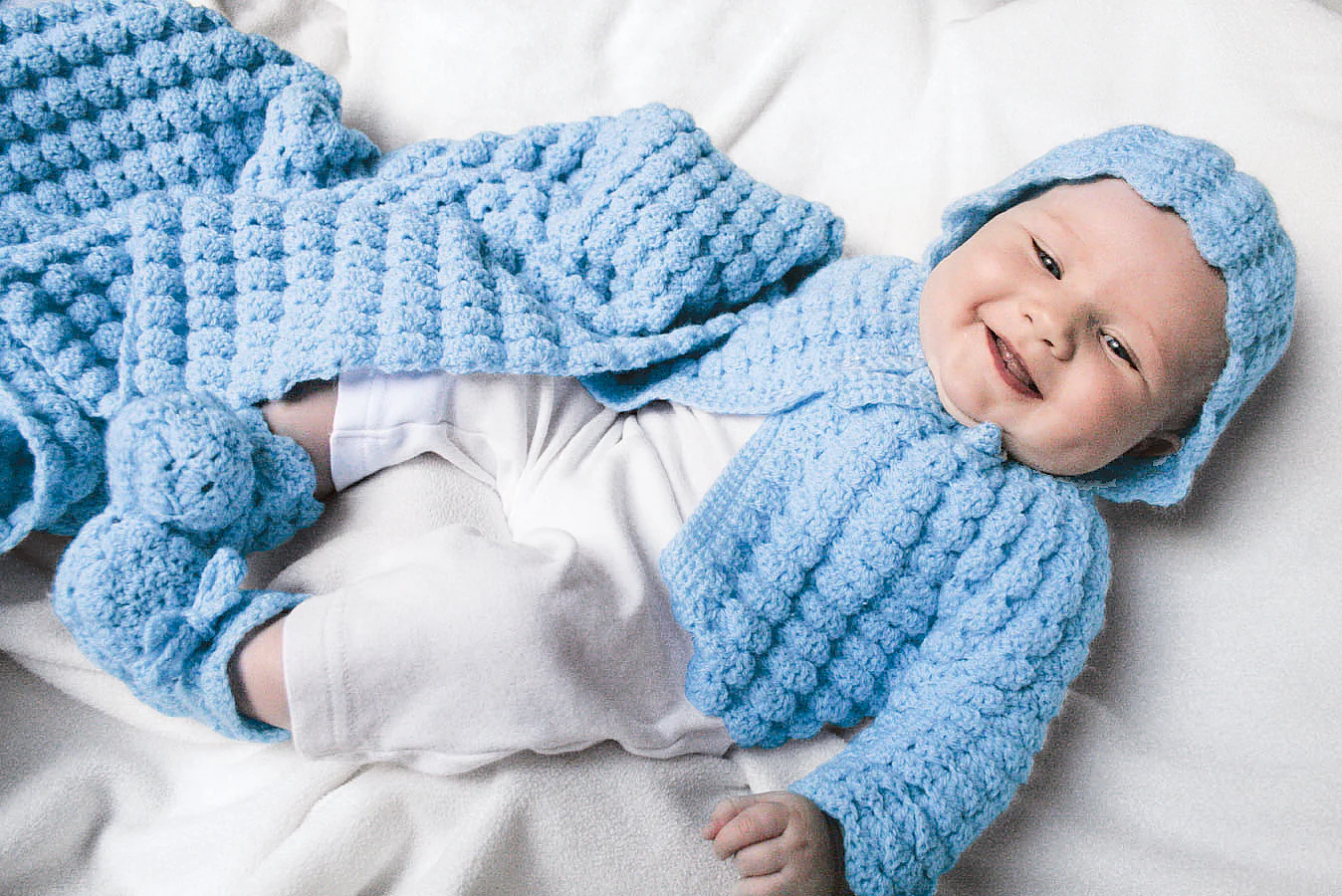 Puff Shell Jacket/Bonnet/Booties Set - Size 3, 6 months
