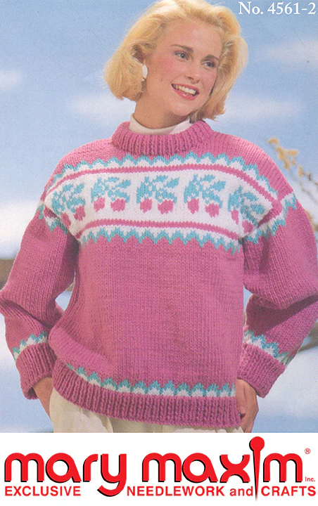 Pullover with Cherries Pattern - Image 2