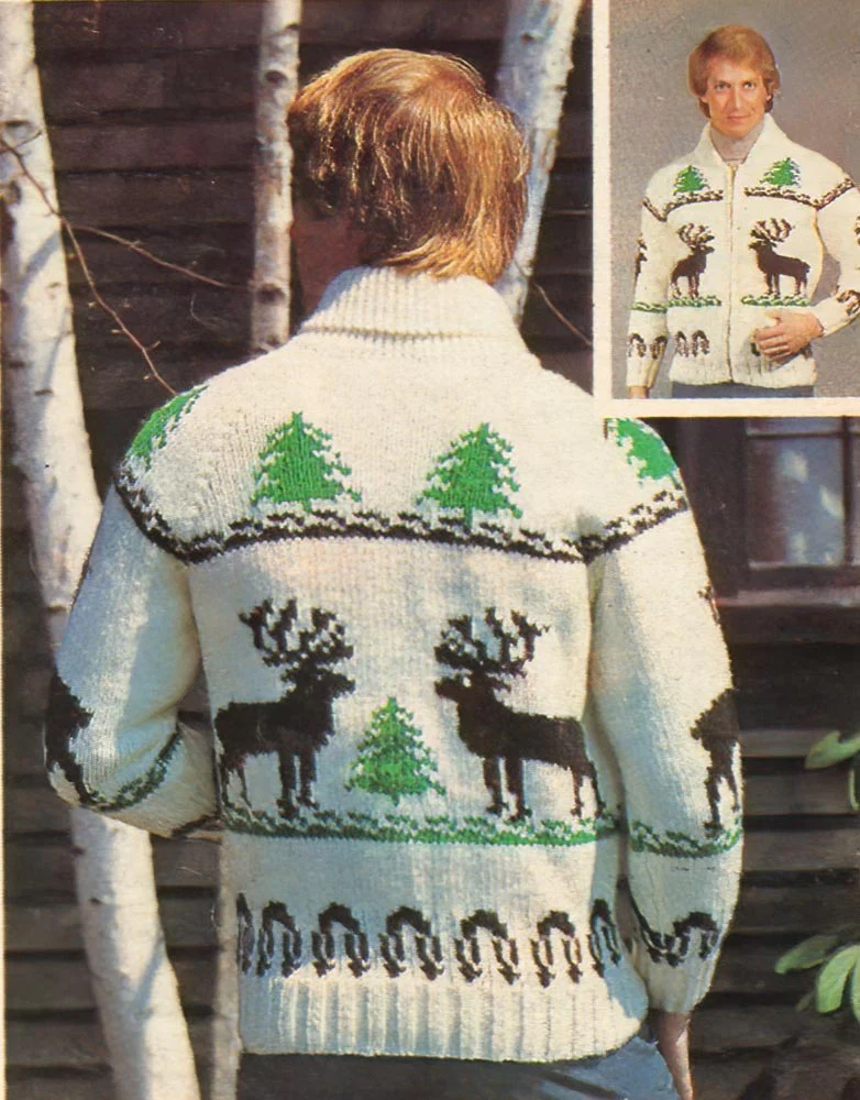 Men's Reindeer Cardigan Pattern - Image 2