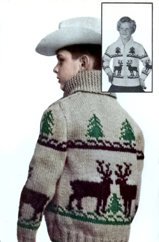 Child's Reindeer Cardigan Pattern - Image 2