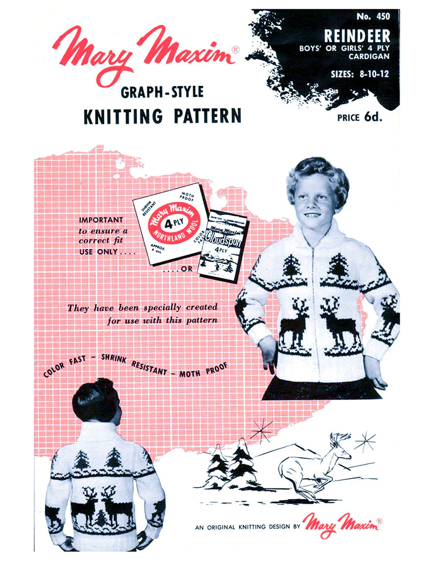 Child's Reindeer Cardigan Pattern - Image 3