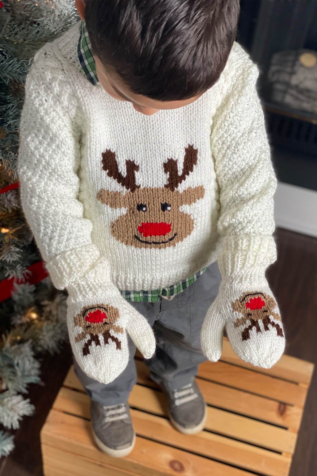 Reindeer Pullover & Mitts - Image 4