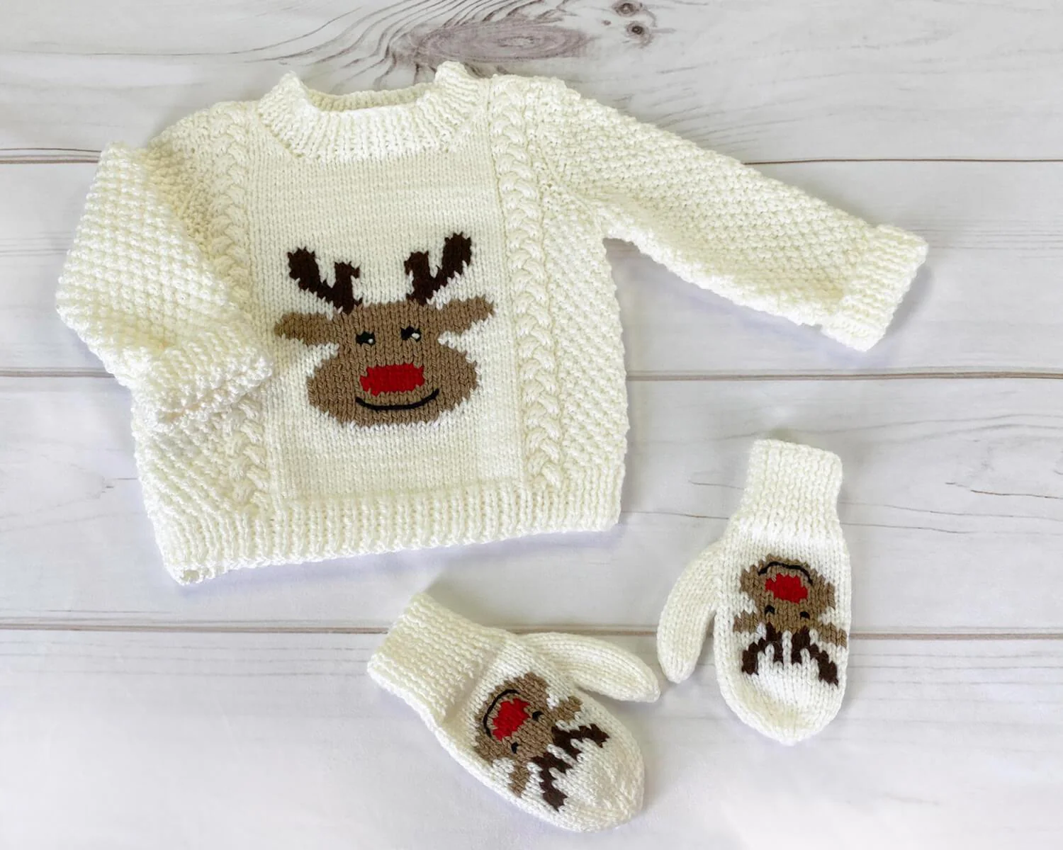 Reindeer Pullover & Mitts - Image 8