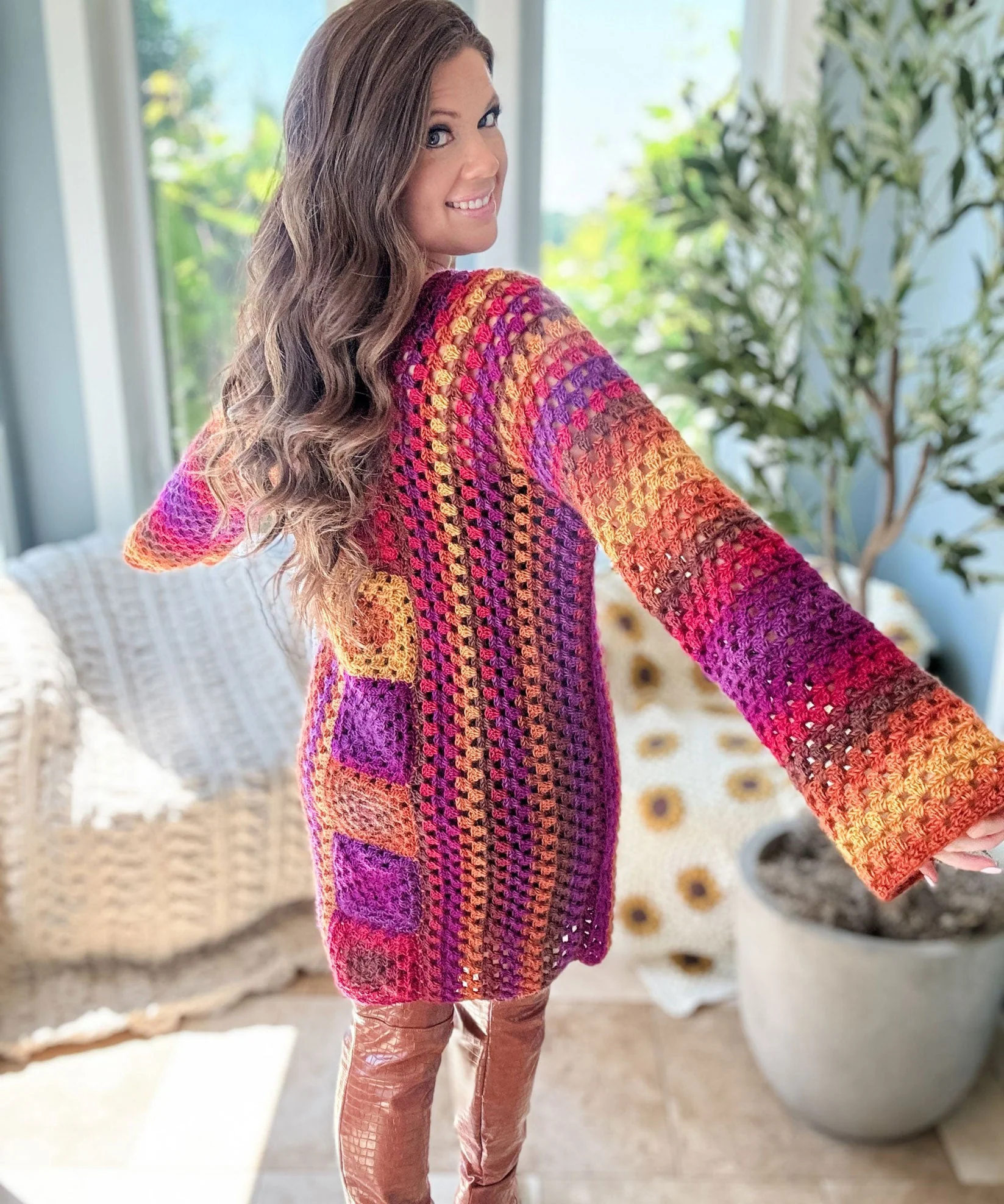Retro Granny Knee Length Dress - Image 3