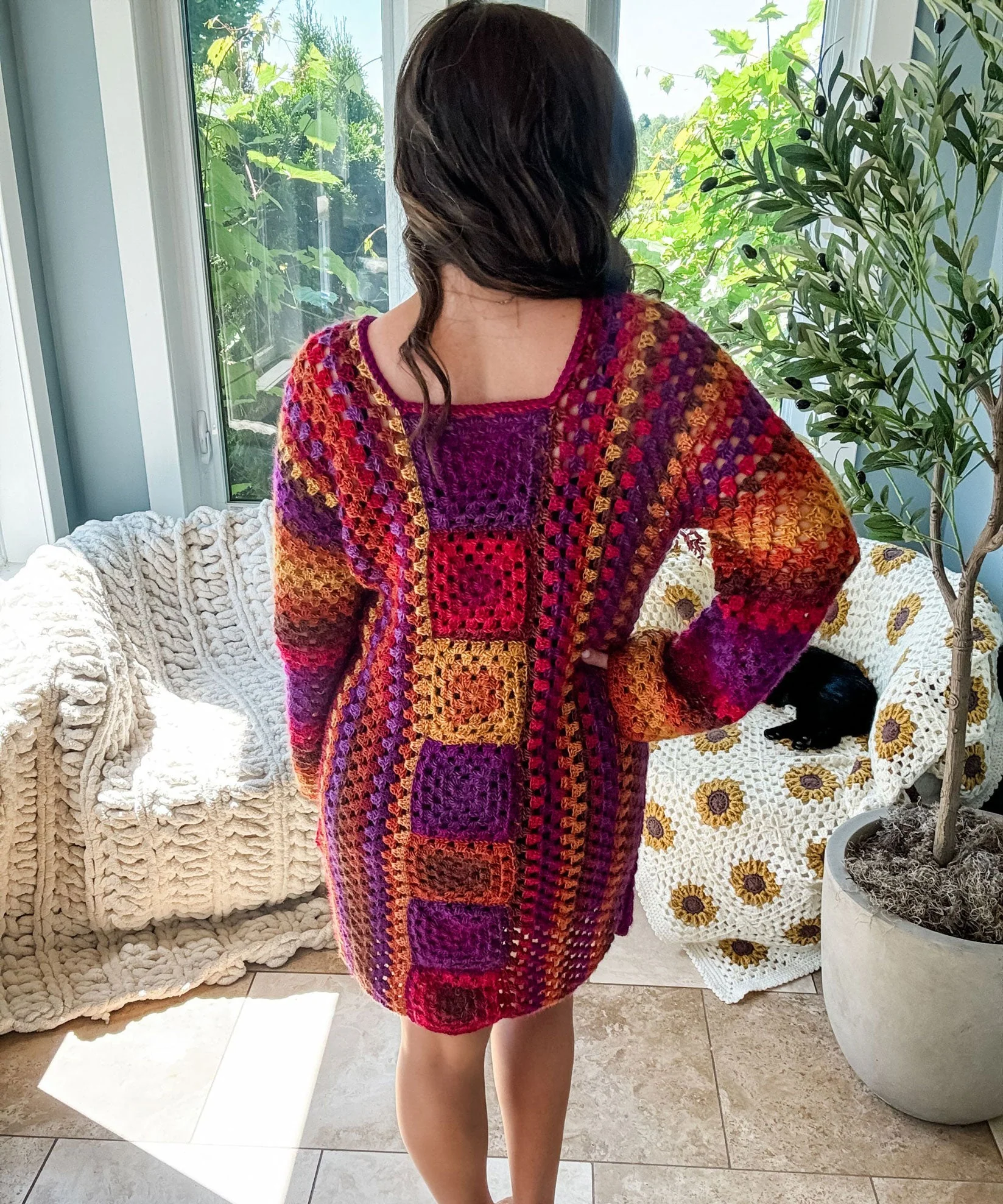 Retro Granny Knee Length Dress - Image 5