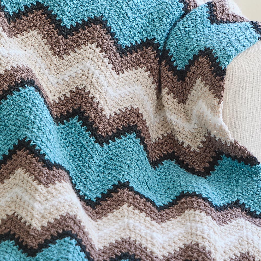 Retro Linen Ripple Afghan - Image 2